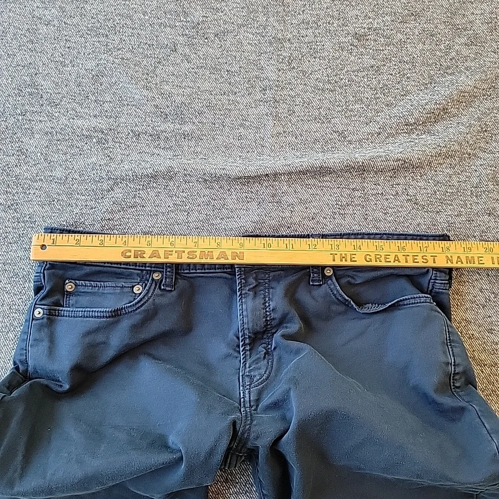 Banana Republic Travel Jeans Men's‎ 36x34 (36x32) Navy Blue Athletic Tapered Fit